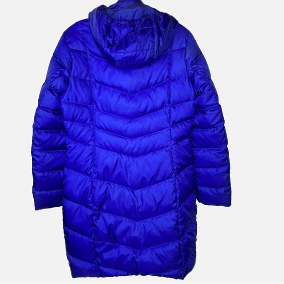 Land’s End Long Quilted Puffer Jacket with Snap on Hood - ROYAL BLUE - Picture 7 of 7